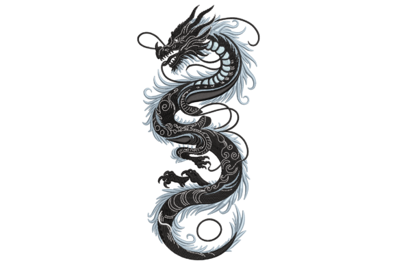 Black and White Chinese Dragon Embroidery Review