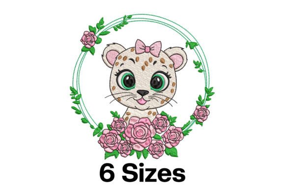Cute Leopard with Flower Wreath Design Review