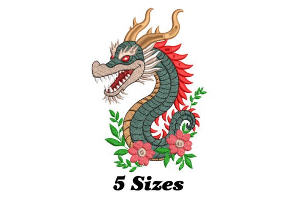 Dragon with Red Eyes and Flowers Review